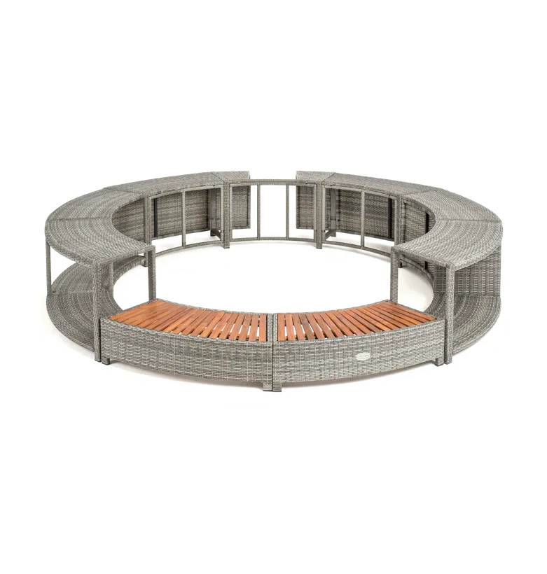 ENTOURAGE ROTIN GRIS SPA GONFLABLE Diam. 180cm 5 ENTOURAGE ROTIN GRIS SPA GONFLABLE Diam. 180cm - Image 5