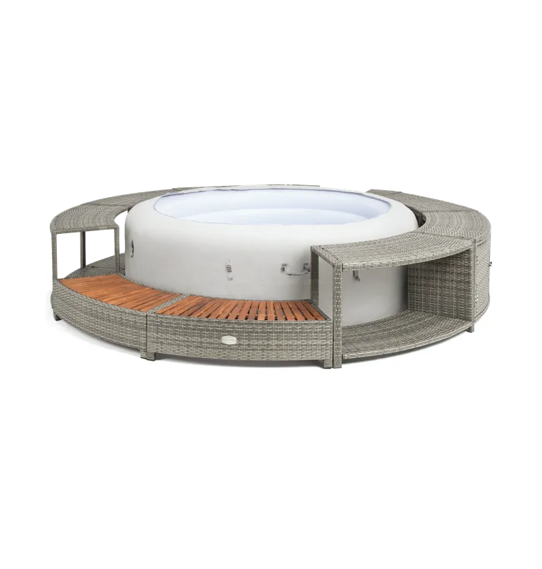 ENTOURAGE ROTIN GRIS SPA GONFLABLE Diam. 180cm 1 ENTOURAGE ROTIN GRIS SPA GONFLABLE Diam. 180cm