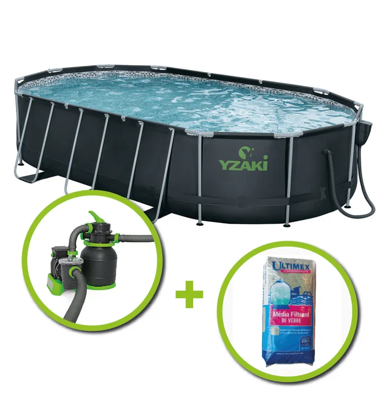 KIT PISCINE TUBULAIRE YZAKI 6.10x3.66x1.22m 1 KIT PISCINE TUBULAIRE YZAKI 6.10x3.66x1.22m