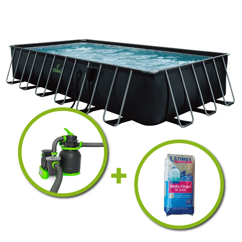 KIT PISCINE TUBULAIRE YZAKI 7.32mx3.66mx1.32m 1 KIT PISCINE TUBULAIRE YZAKI 7.32mx3.66mx1.32m